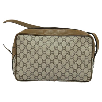 GUCCI GG Plus Supreme Shoulder Bag PVC Beige Gold Auth BA1591 - 0