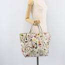 GUCCI Flora Tote Bag Canvas White 282439 Auth BA15910V-23