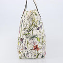 GUCCI Flora Tote Bag Canvas White 282439 Auth BA15910V-3
