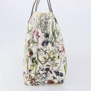 GUCCI Flora Tote Bag Canvas White 282439 Auth BA15910V-4