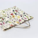 GUCCI Flora Tote Bag Canvas White 282439 Auth BA15910V-6