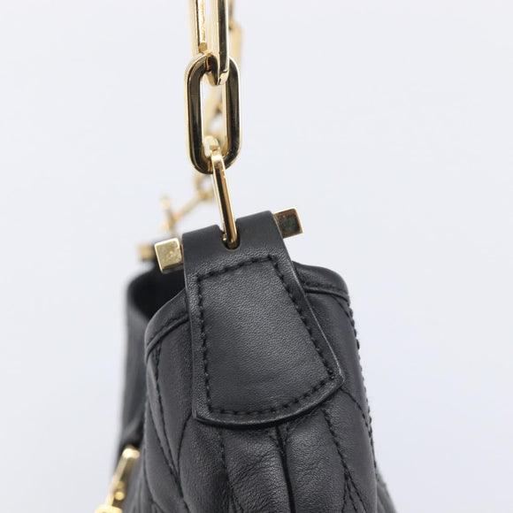 GUCCI Jackie Chain Shoulder Bag Leather Black Gold 001 4032 Auth BA15911M