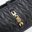 GUCCI Jackie Chain Shoulder Bag Leather Black Gold 001 4032 Auth BA15911M-18