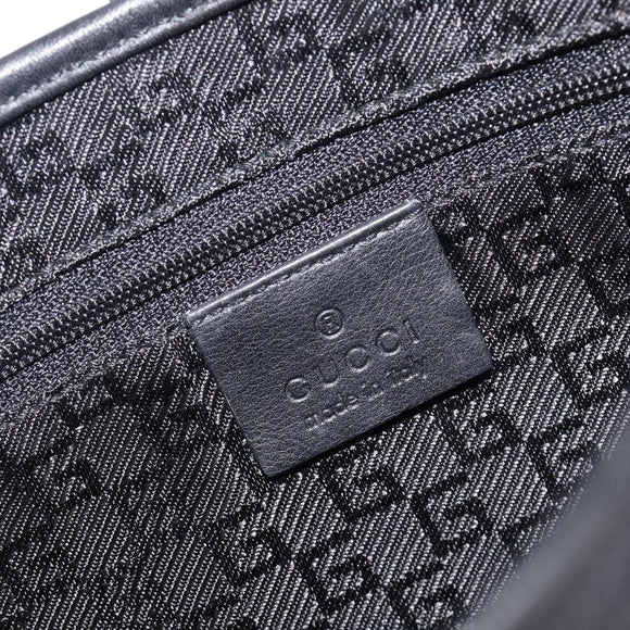 GUCCI Jackie Chain Shoulder Bag Leather Black Gold 001 4032 Auth BA15911M