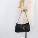 GUCCI Jackie Chain Shoulder Bag Leather Black Gold 001 4032 Auth BA15911M-24