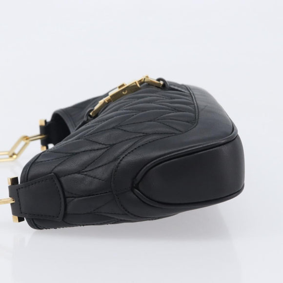 GUCCI Jackie Chain Shoulder Bag Leather Black Gold 001 4032 Auth BA15911M