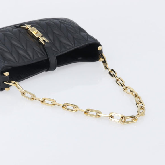GUCCI Jackie Chain Shoulder Bag Leather Black Gold 001 4032 Auth BA15911M
