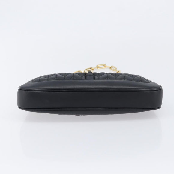 GUCCI Jackie Chain Shoulder Bag Leather Black Gold 001 4032 Auth BA15911M