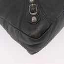 Balenciaga Giant Town Hand Bag Leather 2way Gray Silver 285434 Auth BA15913V-14
