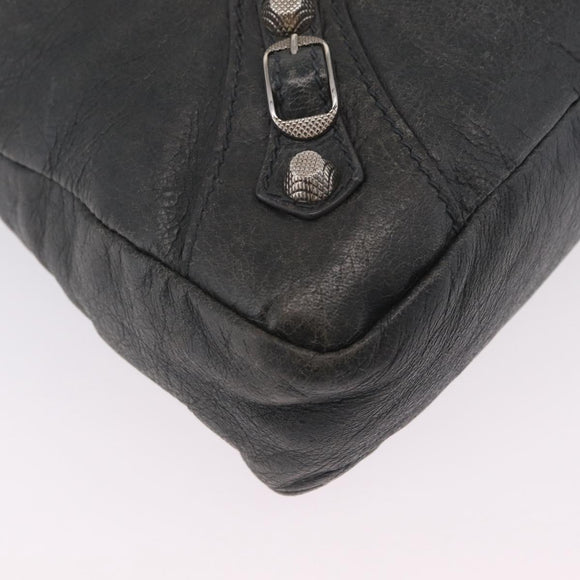 Balenciaga Giant Town Hand Bag Leather 2way Gray Silver 285434 Auth BA15913V