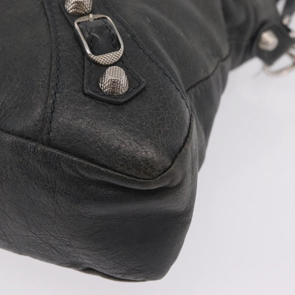 Balenciaga Giant Town Hand Bag Leather 2way Gray Silver 285434 Auth BA15913V