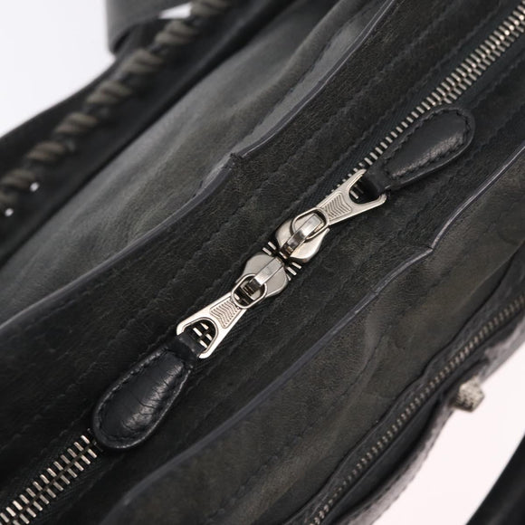 Balenciaga Giant Town Hand Bag Leather 2way Gray Silver 285434 Auth BA15913V
