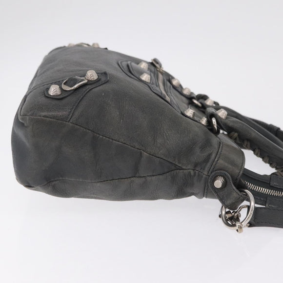 Balenciaga Giant Town Hand Bag Leather 2way Gray Silver 285434 Auth BA15913V