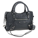 Balenciaga Classic Mini City Bag Leather 2way Gray Silver 300295 Auth BA15915M-1