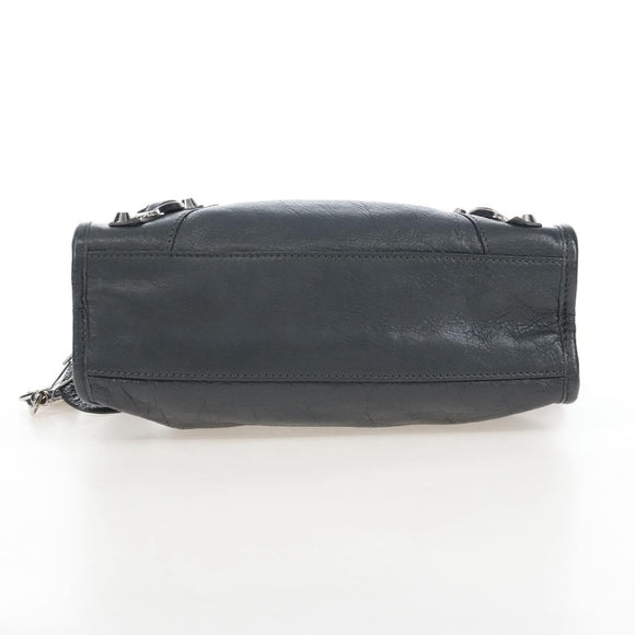Balenciaga Classic Mini City Bag Leather 2way Gray Silver 300295 Auth BA15915M