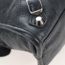 Balenciaga Classic Mini City Bag Leather 2way Gray Silver 300295 Auth BA15915M-14