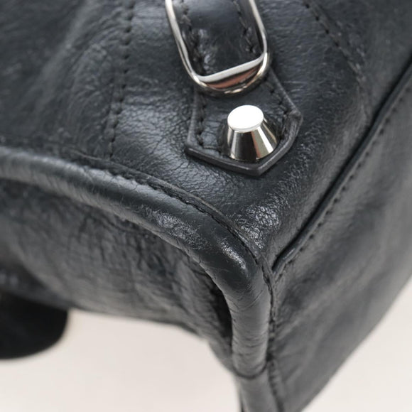 Balenciaga Classic Mini City Bag Leather 2way Gray Silver 300295 Auth BA15915M