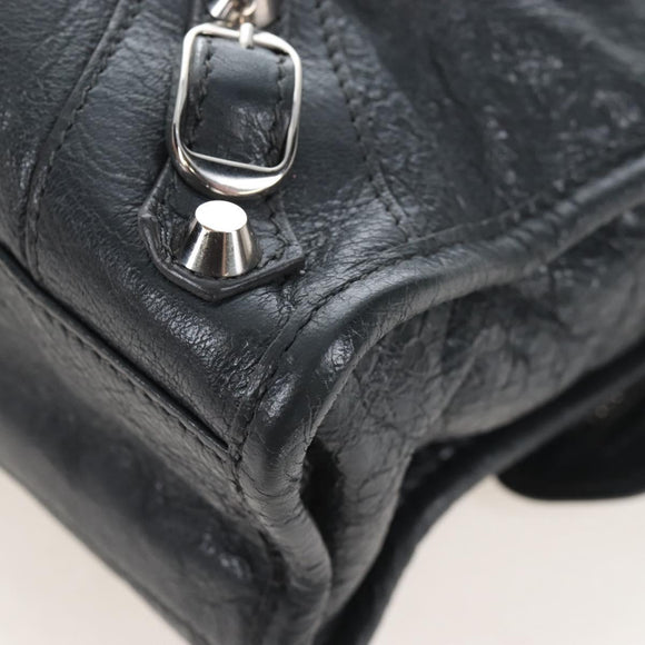 Balenciaga Classic Mini City Bag Leather 2way Gray Silver 300295 Auth BA15915M