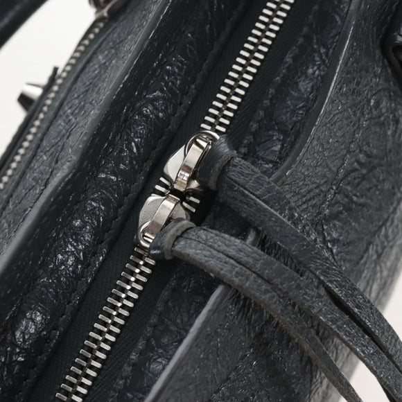 Balenciaga Classic Mini City Bag Leather 2way Gray Silver 300295 Auth BA15915M