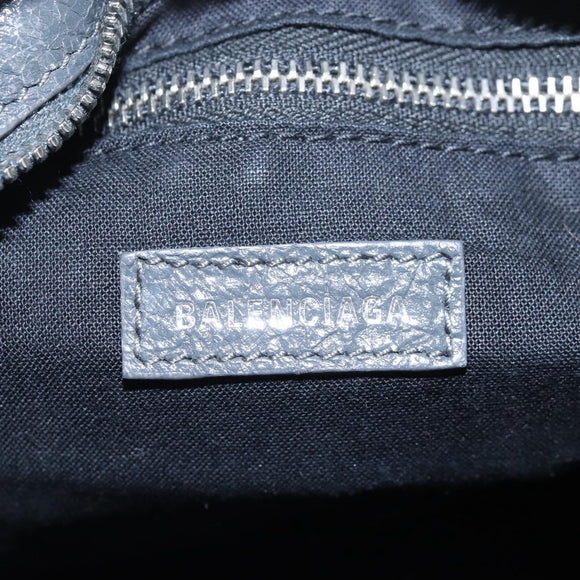Balenciaga Classic Mini City Bag Leather 2way Gray Silver 300295 Auth BA15915M