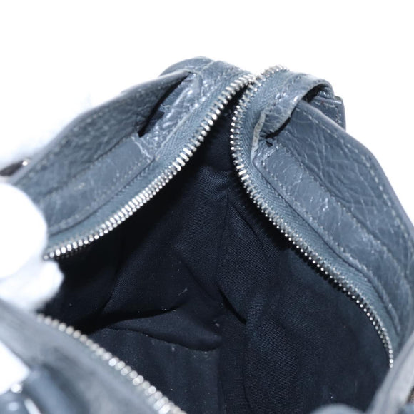Balenciaga Classic Mini City Bag Leather 2way Gray Silver 300295 Auth BA15915M