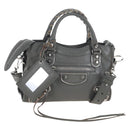Balenciaga Classic Metal Edge City Mini Leather 2way Gray 390160 Auth BA15916M-1