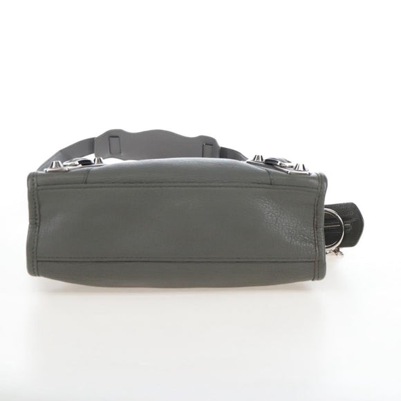 Balenciaga Classic Metal Edge City Mini Leather 2way Gray 390160 Auth BA15916M