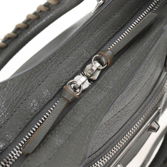 Balenciaga Classic Metal Edge City Mini Leather 2way Gray 390160 Auth BA15916M