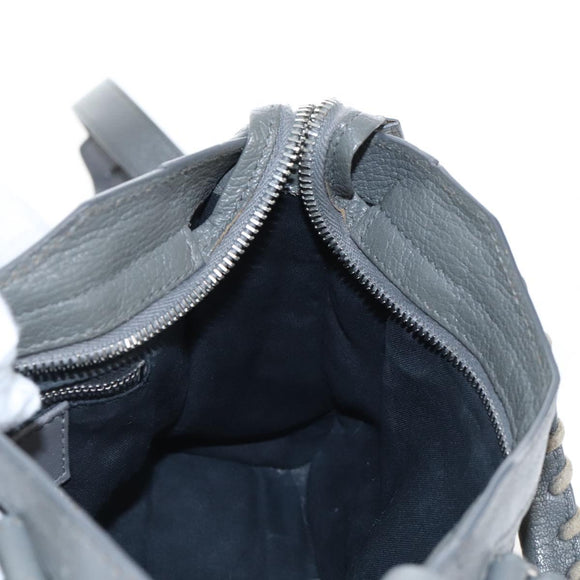 Balenciaga Classic Metal Edge City Mini Leather 2way Gray 390160 Auth BA15916M