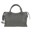 Balenciaga Classic Metal Edge City Mini Leather 2way Gray 390160 Auth BA15916M-3