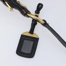 PRADA Shoulder Bag Vittero Dino Leather Black Gold Auth BA15917V-14
