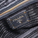 PRADA Shoulder Bag Vittero Dino Leather Black Gold Auth BA15917V-19