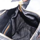 PRADA Shoulder Bag Vittero Dino Leather Black Gold Auth BA15917V-21