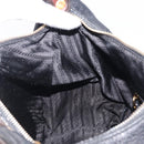 PRADA Shoulder Bag Vittero Dino Leather Black Gold Auth BA15917V-22