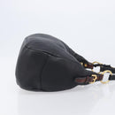 PRADA Shoulder Bag Vittero Dino Leather Black Gold Auth BA15917V-4
