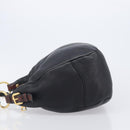 PRADA Shoulder Bag Vittero Dino Leather Black Gold Auth BA15917V-5