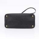 PRADA Hand Bag Safiano Leather 2way Black Gold Auth BA15919V-5