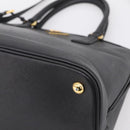 PRADA Hand Bag Safiano Leather 2way Black Gold Auth BA15919V-16