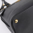 PRADA Hand Bag Safiano Leather 2way Black Gold Auth BA15919V-17