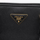 PRADA Hand Bag Safiano Leather 2way Black Gold Auth BA15919V-21