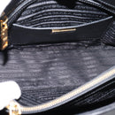 PRADA Hand Bag Safiano Leather 2way Black Gold Auth BA15919V-10