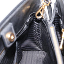 PRADA Hand Bag Safiano Leather 2way Black Gold Auth BA15919V-23