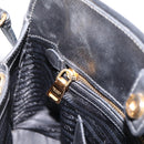 PRADA Hand Bag Safiano Leather 2way Black Gold Auth BA15919V-25
