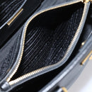 PRADA Hand Bag Safiano Leather 2way Black Gold Auth BA15919V-28