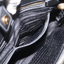 PRADA Hand Bag Safiano Leather 2way Black Gold Auth BA15919V-30