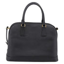PRADA Hand Bag Safiano Leather 2way Black Gold Auth BA15919V-2