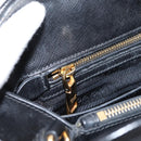 PRADA Hand Bag Safiano Leather 2way Black Gold Auth BA15919V-31