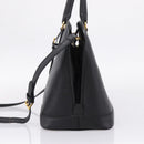 PRADA Hand Bag Safiano Leather 2way Black Gold Auth BA15919V-4