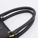 PRADA Hand Bag Safiano Leather 2way Black Gold Auth BA15919V-14