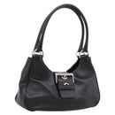 PRADA Shoulder Bag Leather Black Silver Auth BA15920M-1